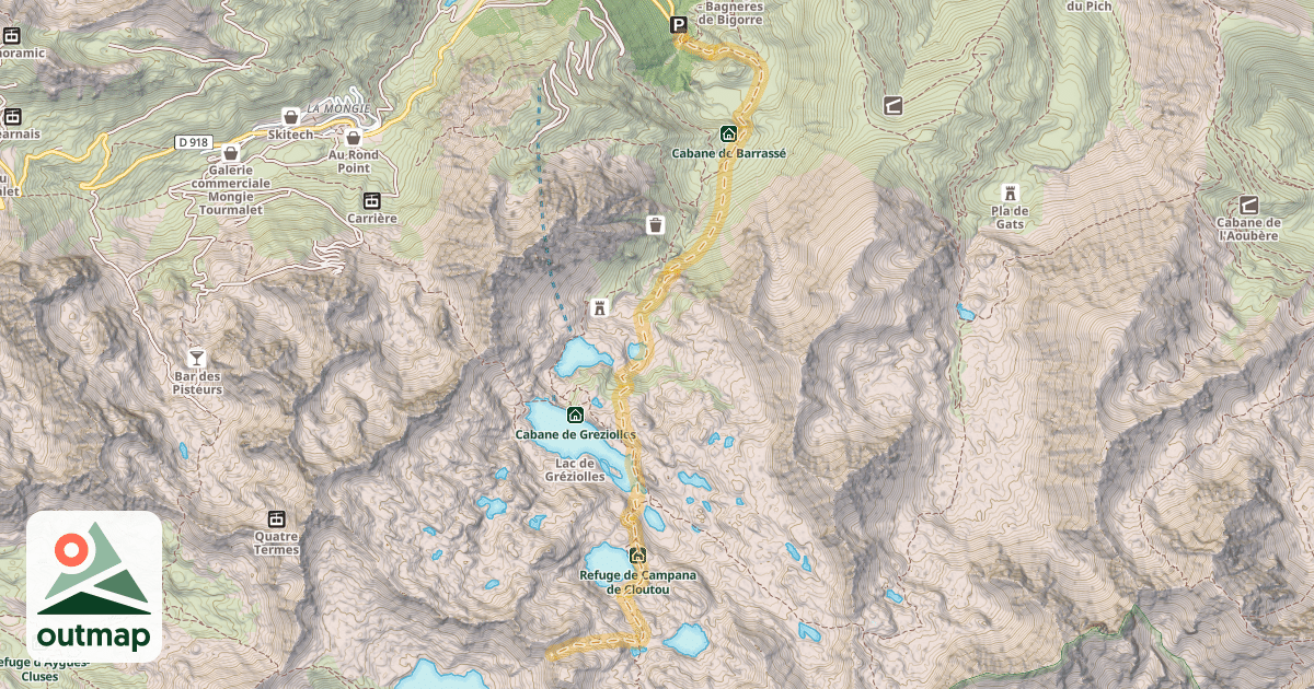 Map of Hourquette Bracque — Artigues