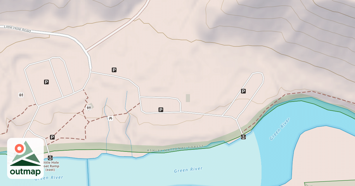 Map of LITTLE HOLE - DAY USE AREA