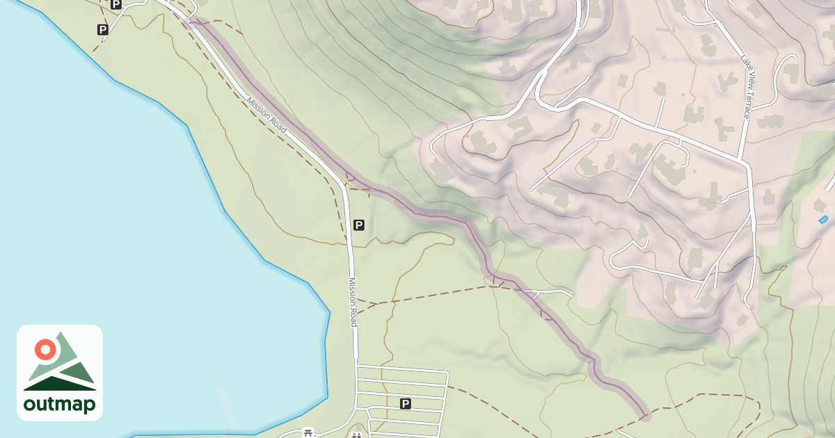 Map of Lake Hodges North Shore Trail