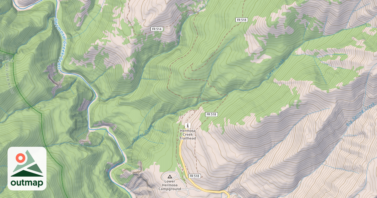 Map of Hermosa Creek
