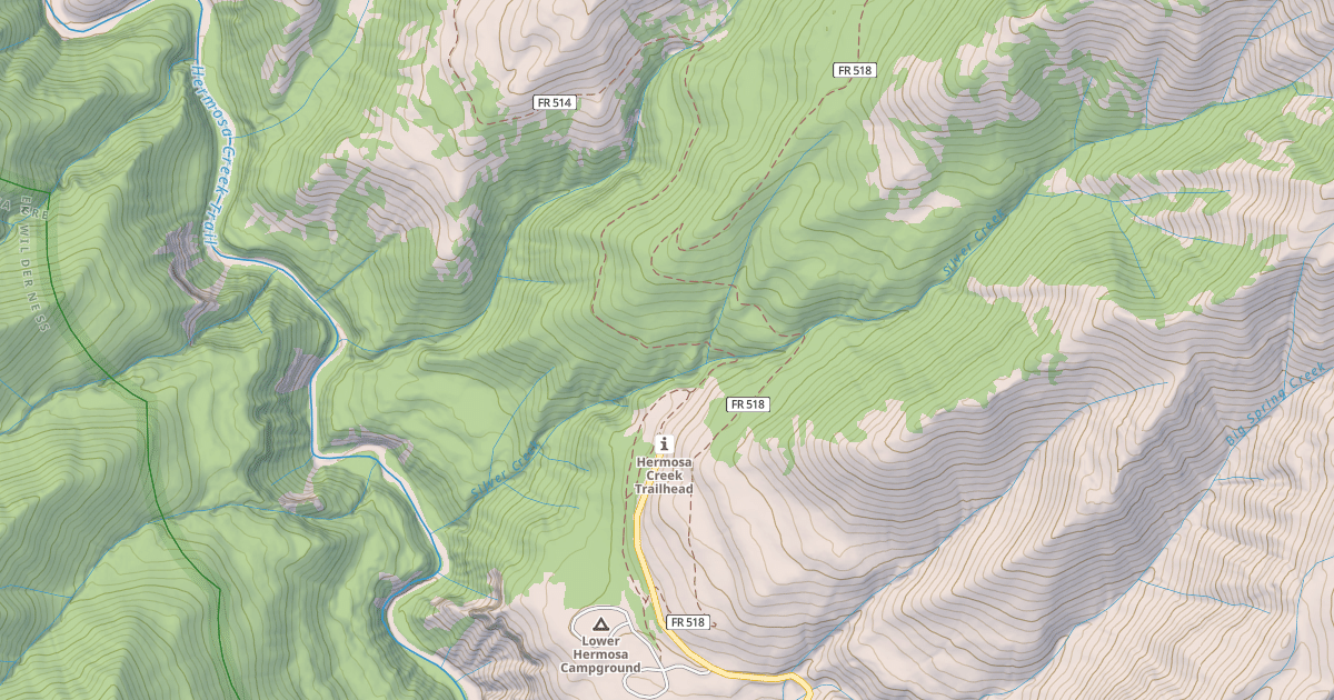 Map preview of Hermosa Creek