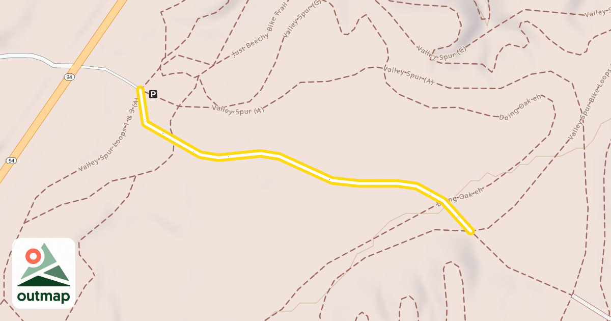 Map of Valley Spur Bike Route 1, 2, 3, 4 (B)