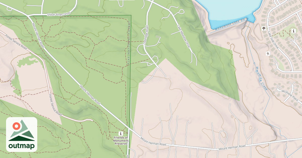 Map of MOUNT HERMAN