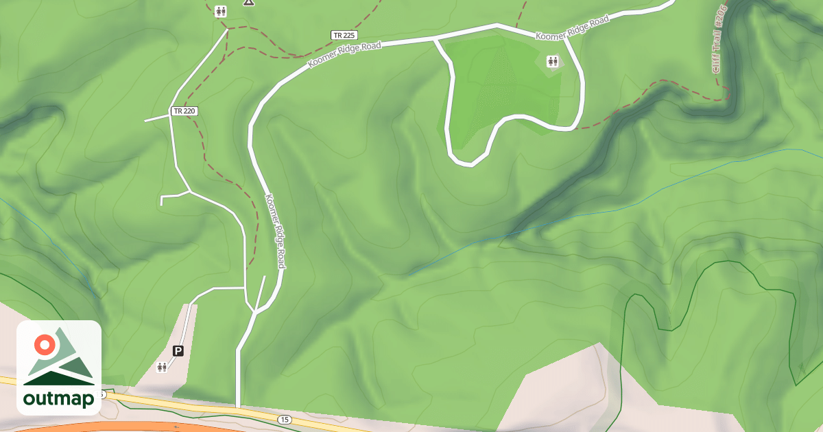 Map of KOOMER RIDGE