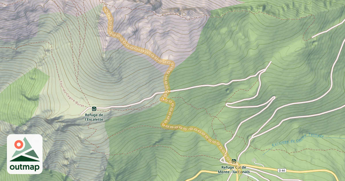 Map of Pic de l'Escalette — Col de Menté