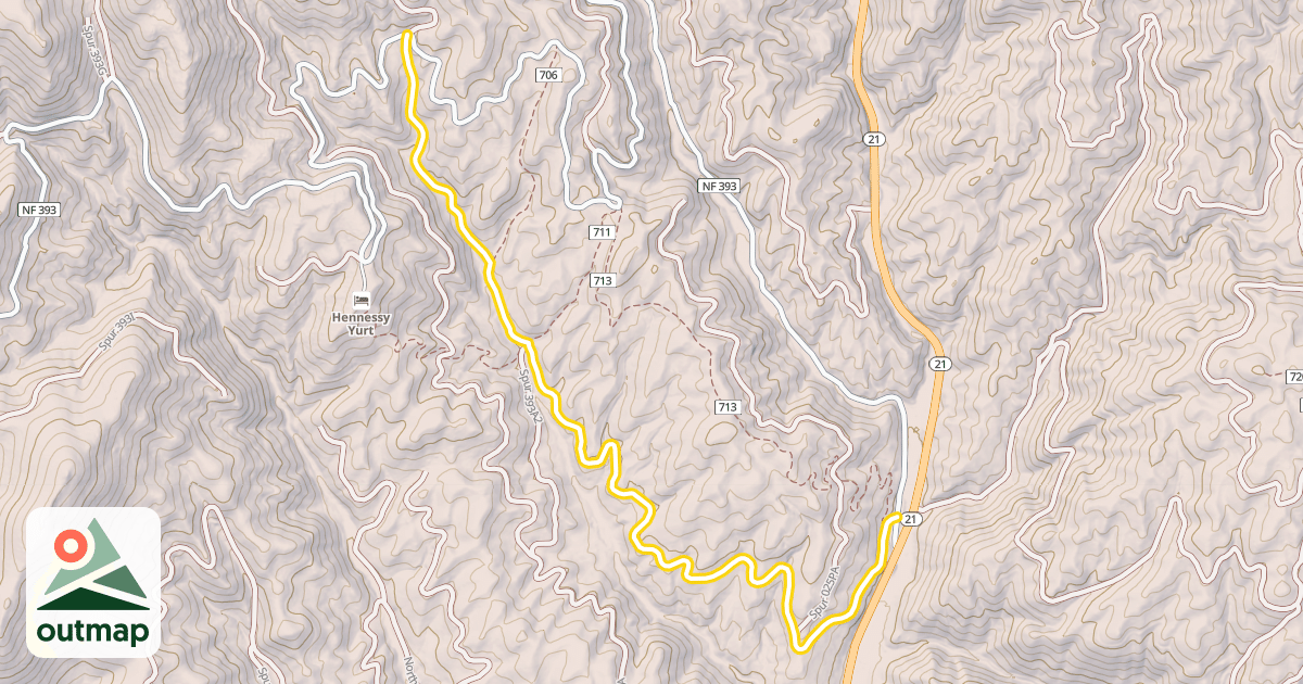 Map of Gold Fork Road