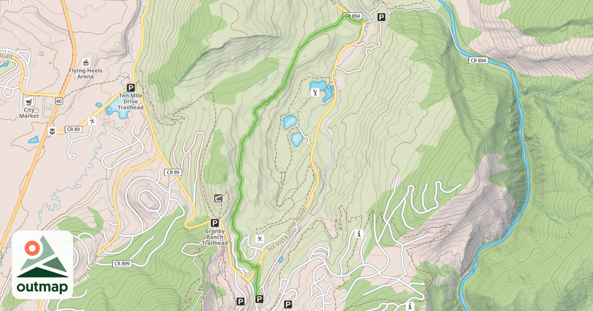 Map of Hallett's Peak Trail