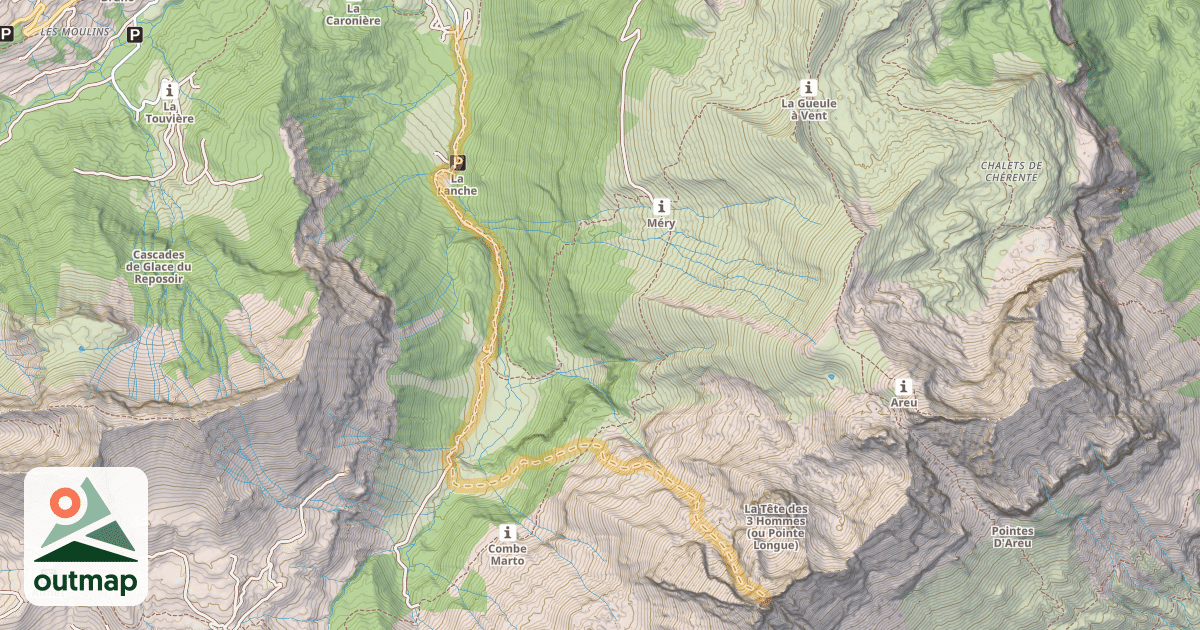 Map of Brèche du Mont Blanc — Vallon