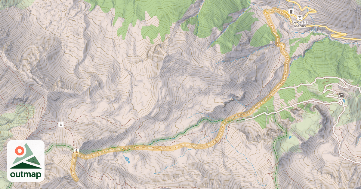 Map of Crête de Rougne — Bousiéyas
