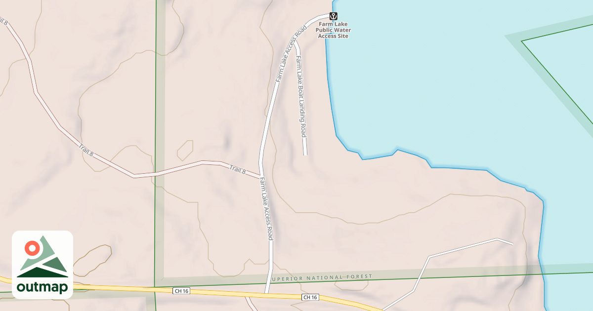 Map of FARM LAKE BOAT LANDING
