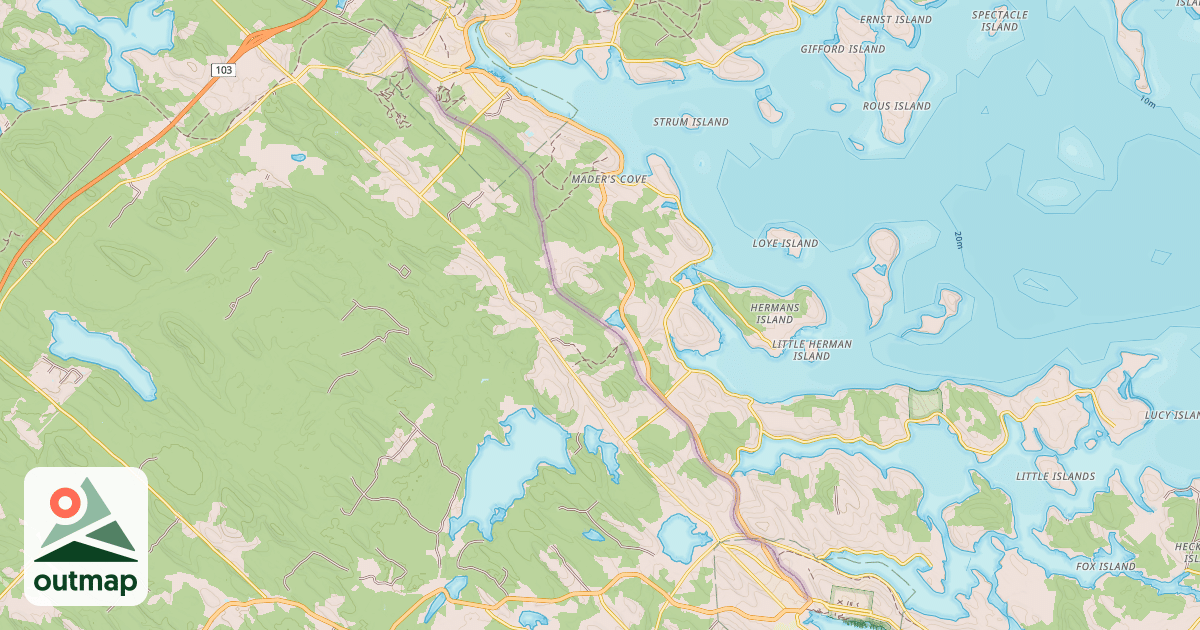Map of Bay to Bay Trail