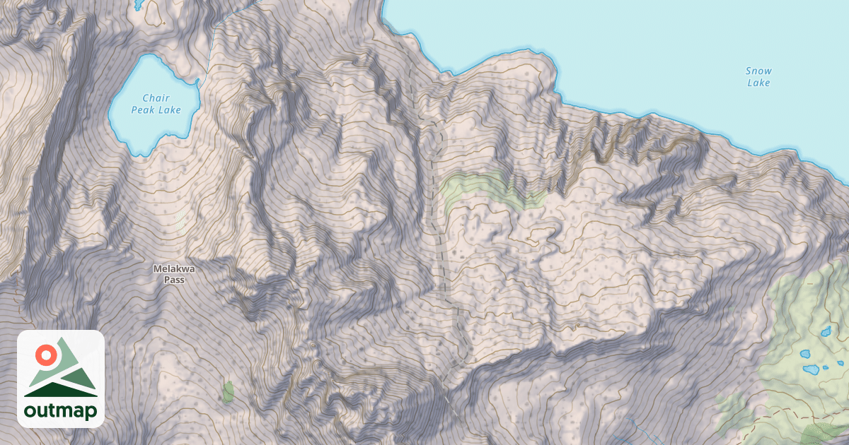 Map of Chair Peak North Face Descent