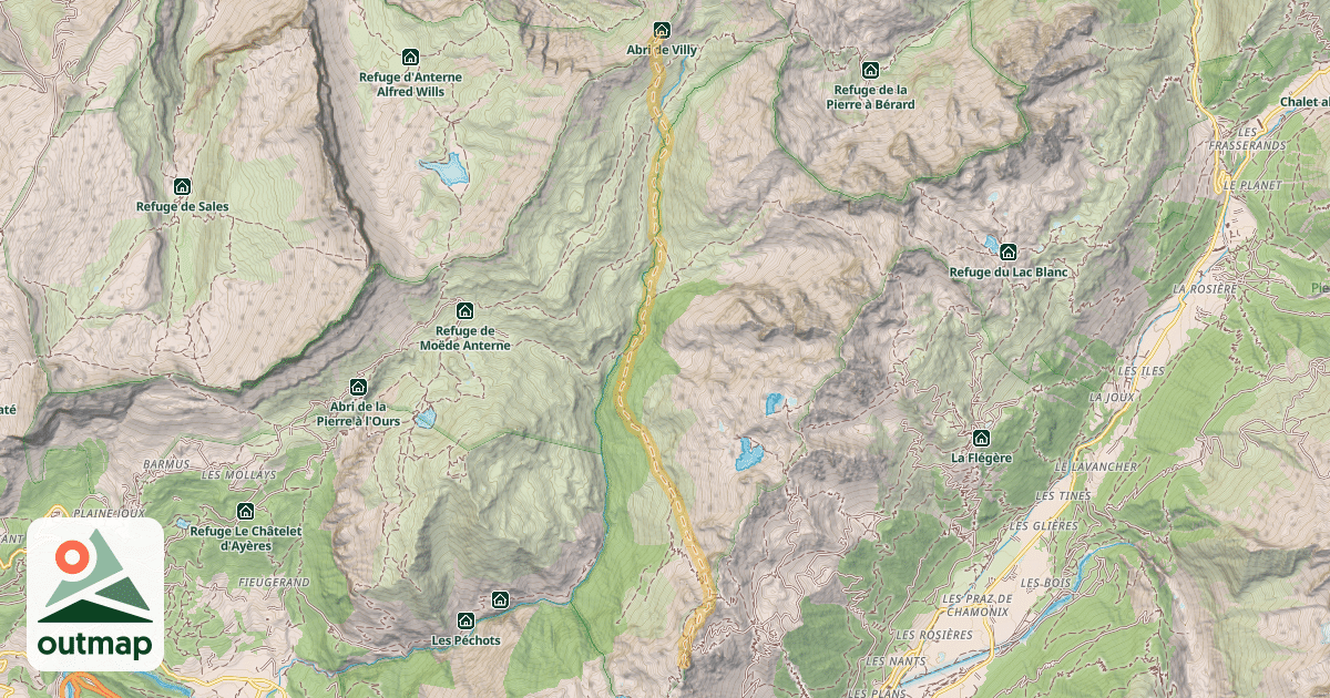 Map of Col des Chaux — Le Brévent