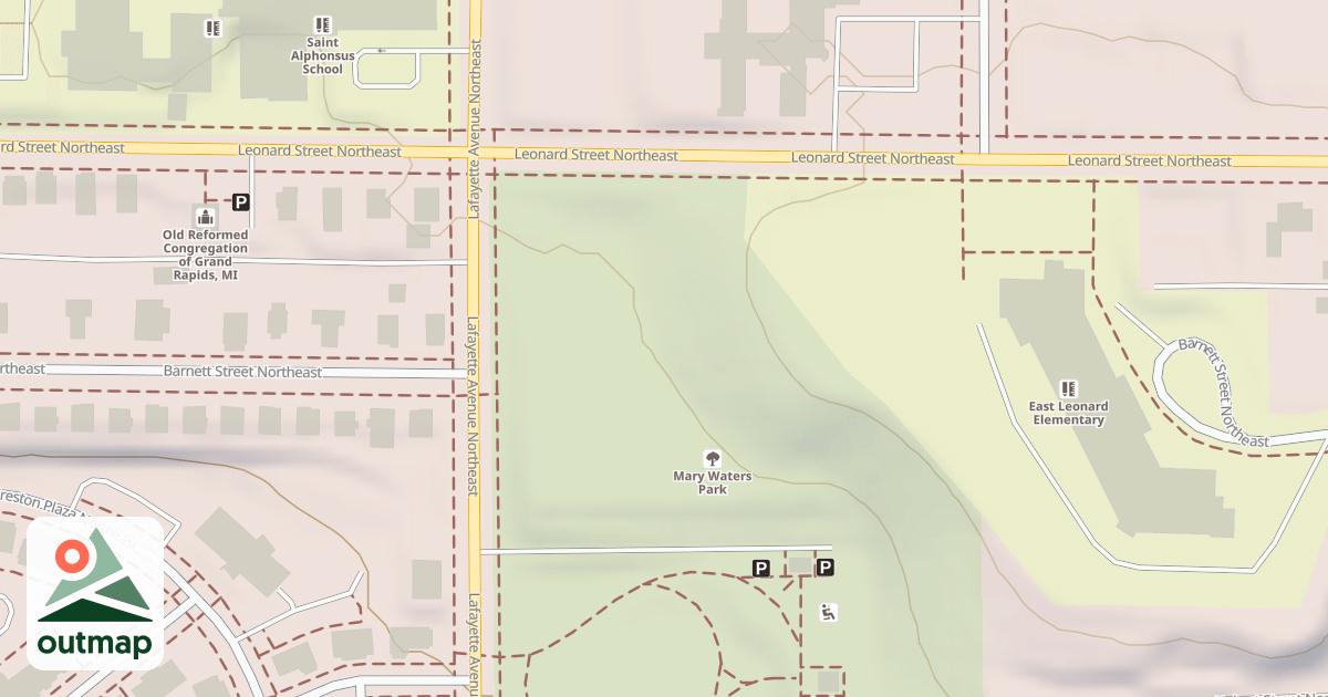 Map of East Leonard Elementary Sledding Hill