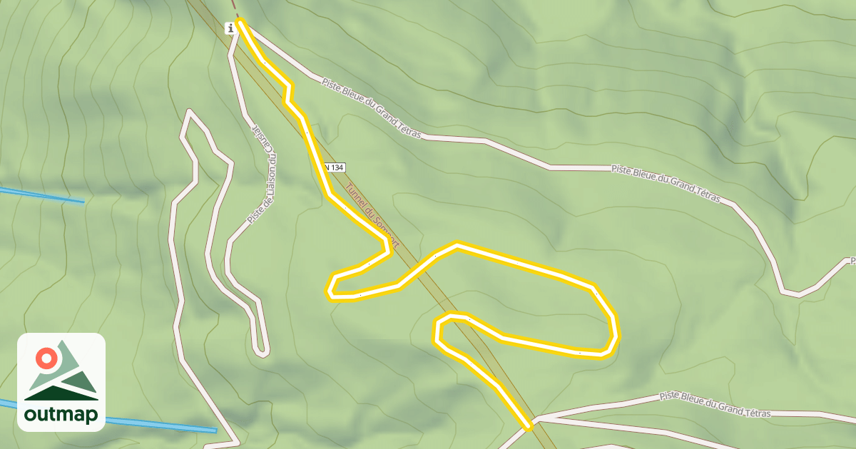 Map of Piste Bleue du Grand Tétras