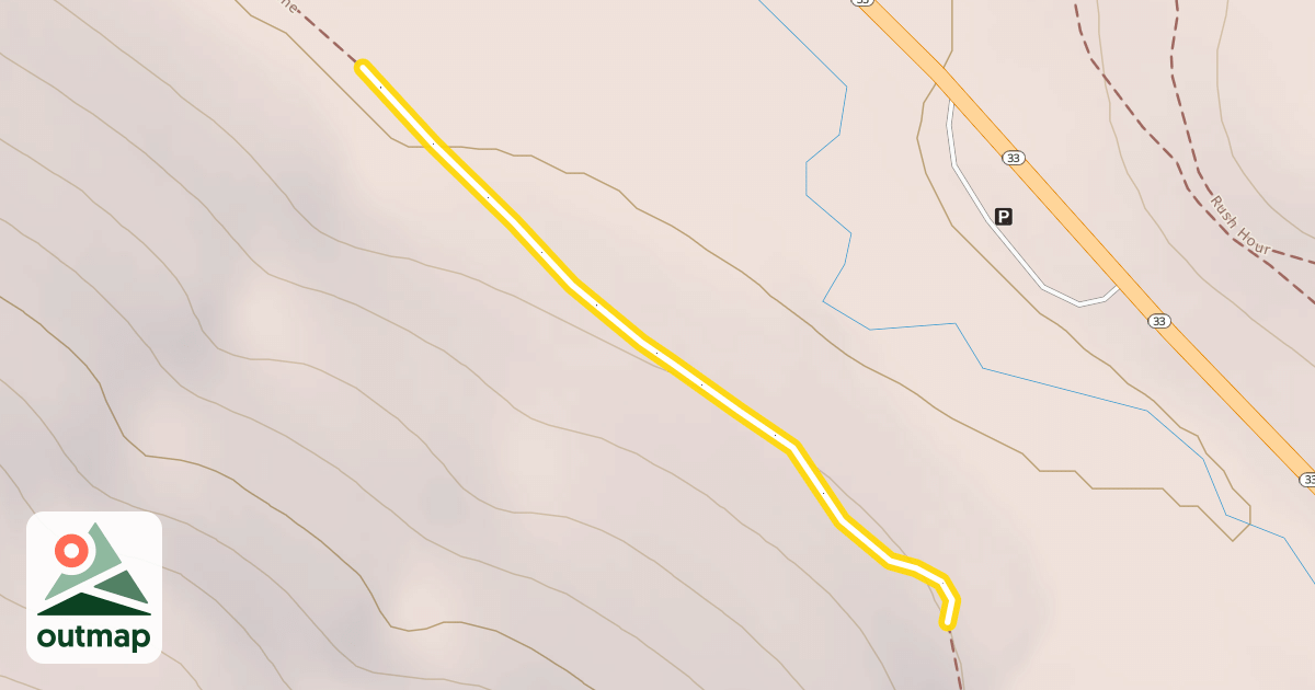 Map of Campground to WY/ID Stateline