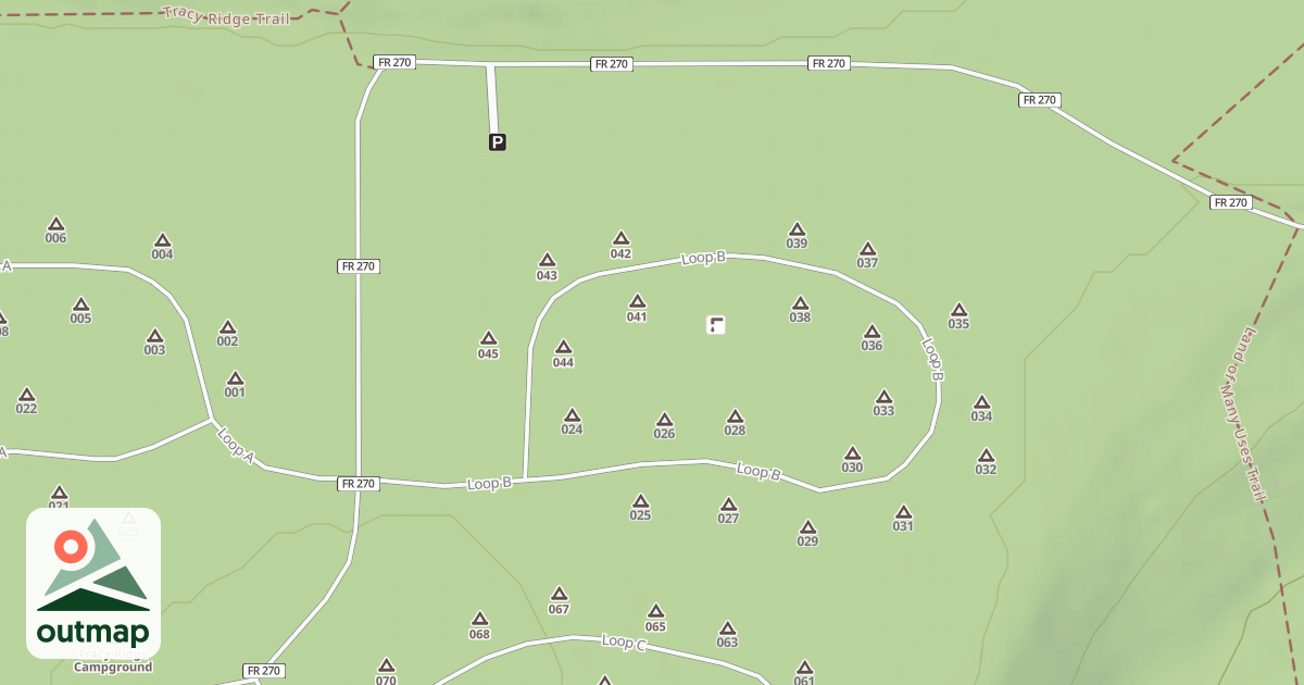 Map of TRACY RUN - B