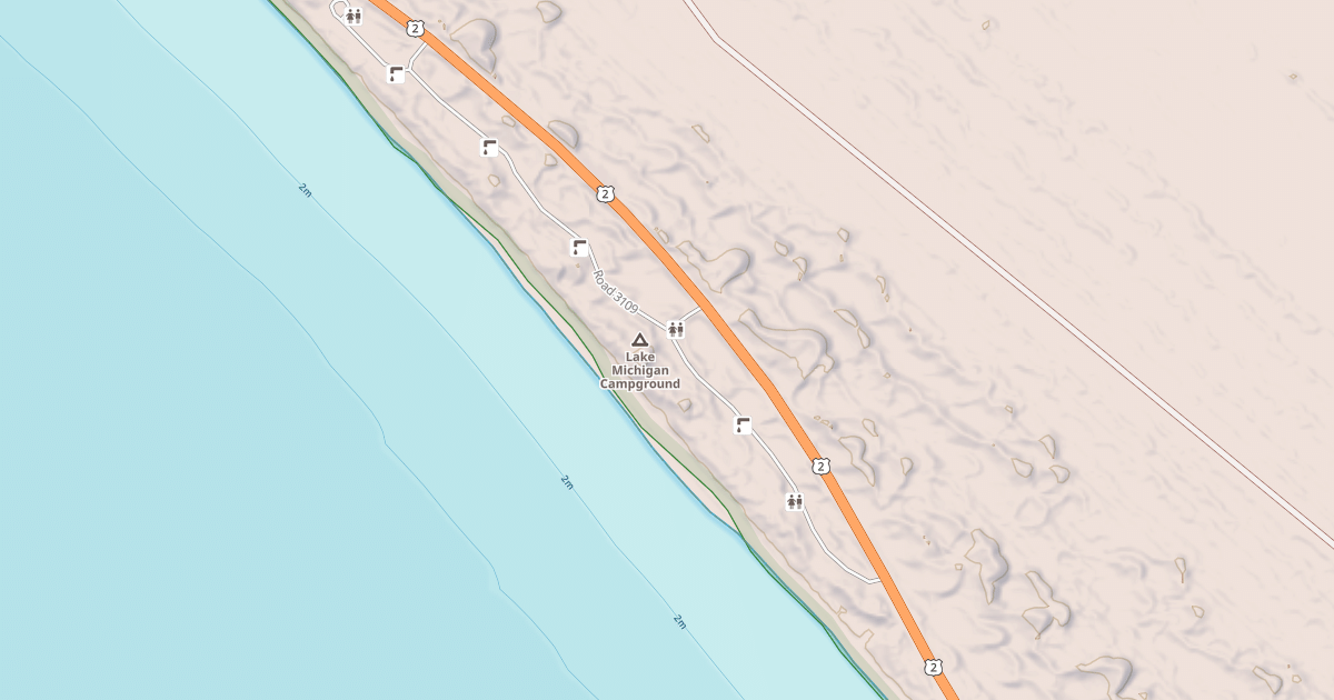 Map preview of LAKE MICHIGAN CAMPGROUND LOOP