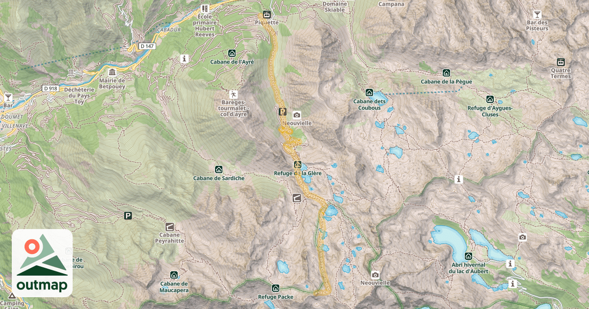 Map of Pic de la Coume de l'Ours — Barèges