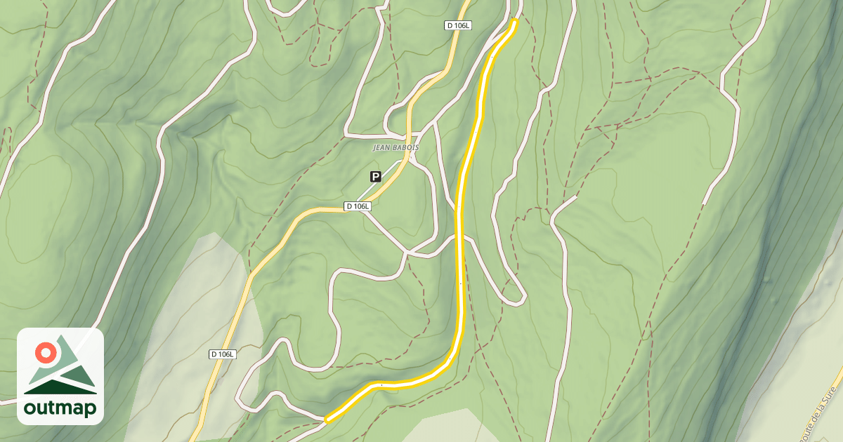 Map of Jean Babois vers Centre Nordique - Descente Combe