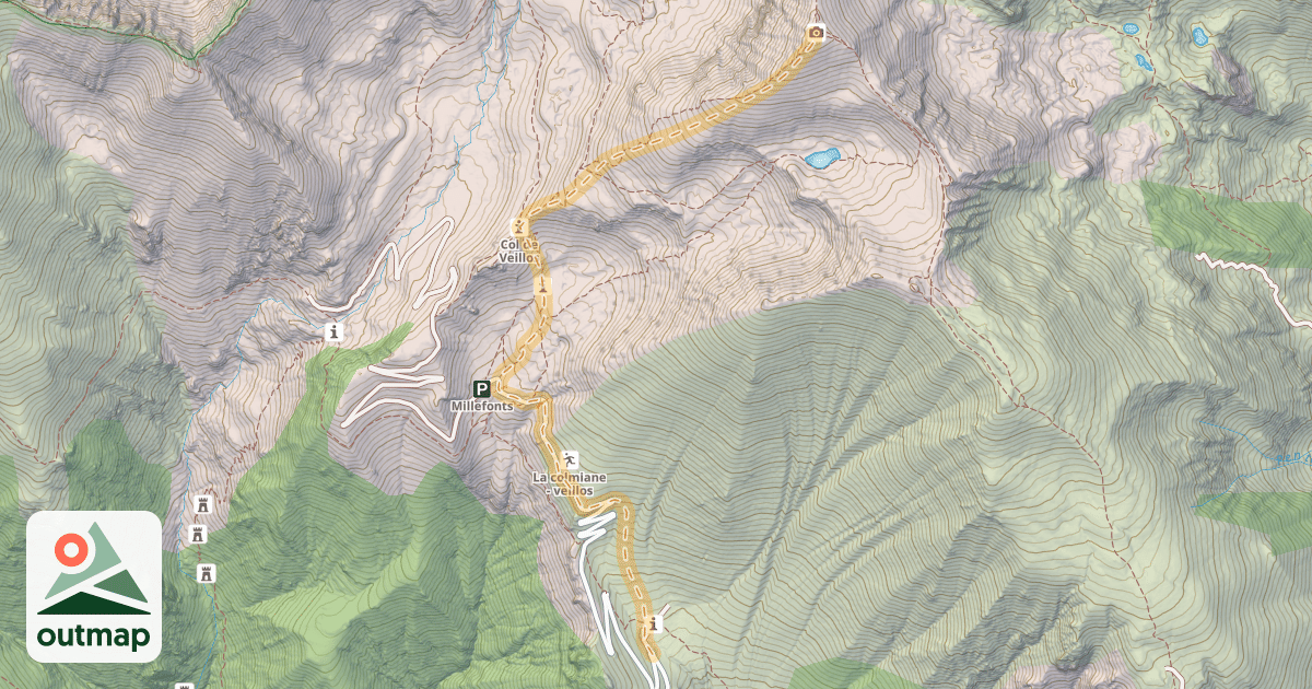 Map of Mont Pépoiri — Plan de la Gourra