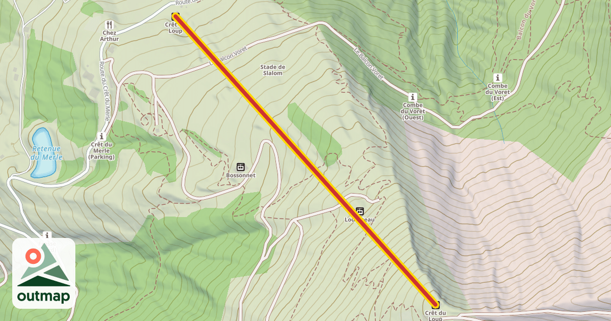 Map of Crêt du Loup