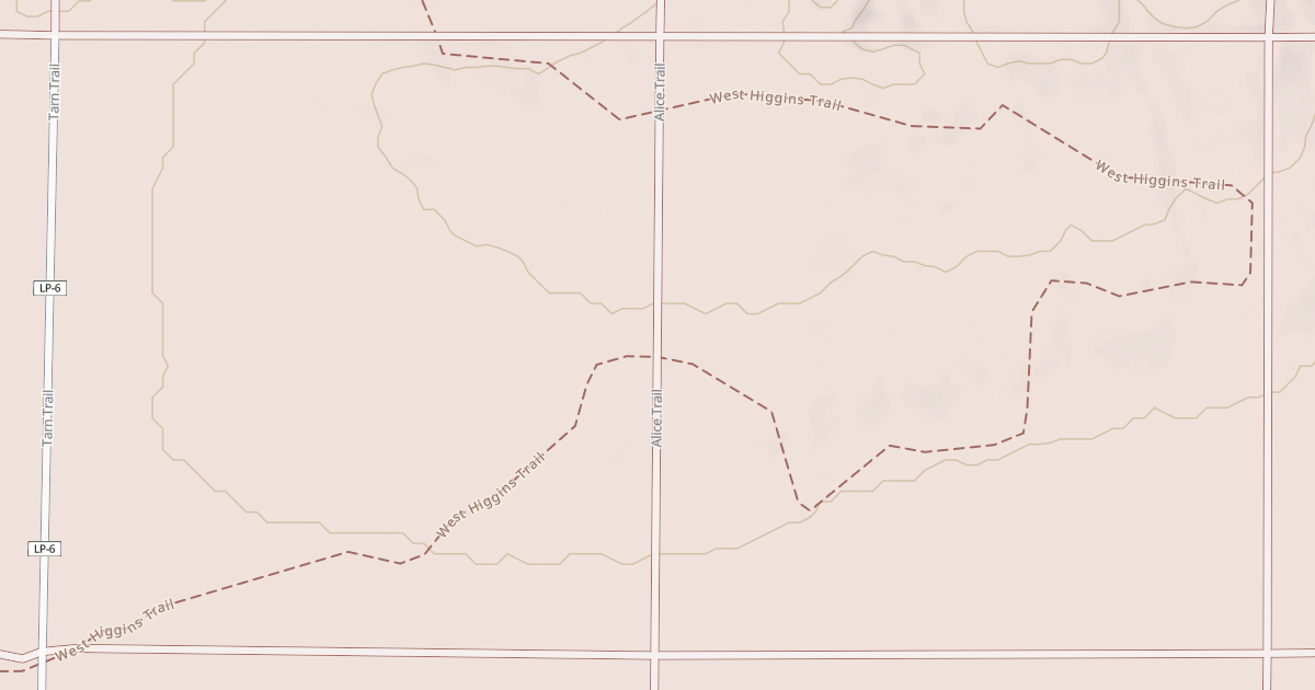 Map preview of West Higgins Trail