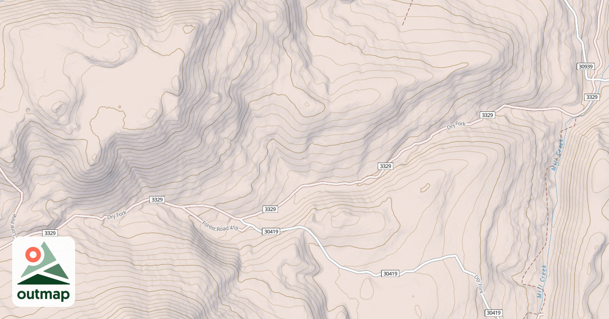 Map of Dry Fork
