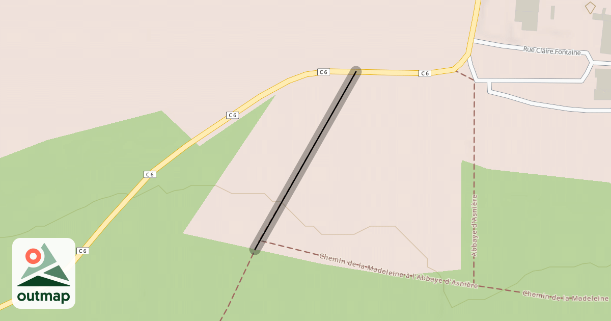 Map of Chemin de la Madeleine à l'Abbaye d'Asnière