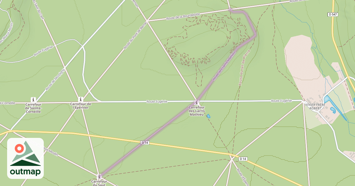 Map of Route des Larris Mathieu