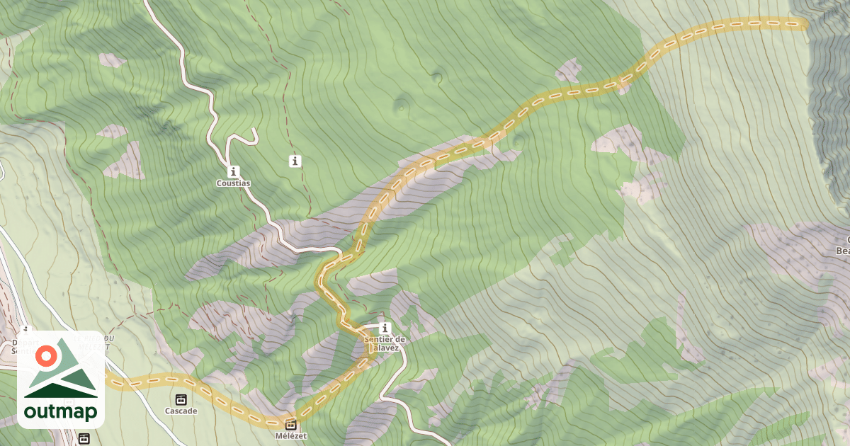 Map of Crête de l’Aup — Pied du Mélezet