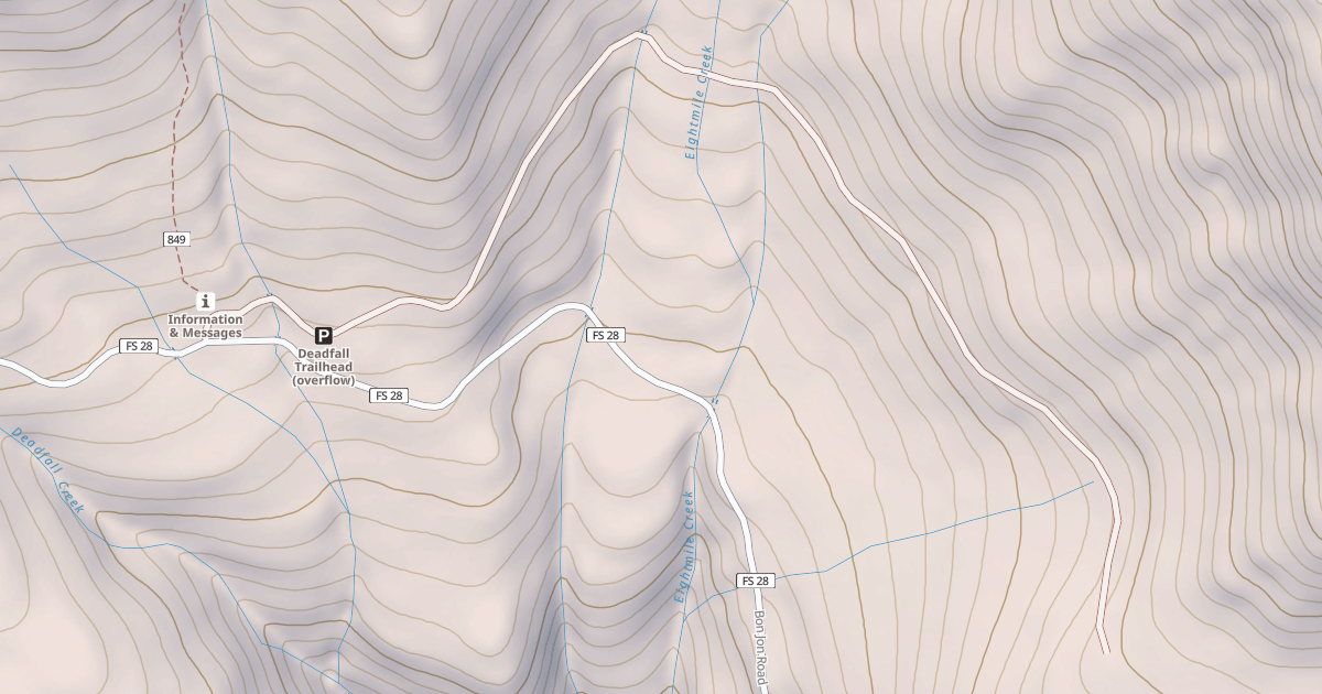 Map preview of USFS Motor Vehicle Use Map Roads {170E7447-C63A-4A2B-84CB-7D2E2B220EE8}
