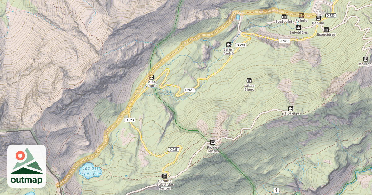 Map of Col des Espécières ou Port-Vieux — Station des Espécières