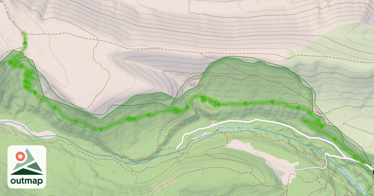 Map of Hogs Back Track "Easy Out"
