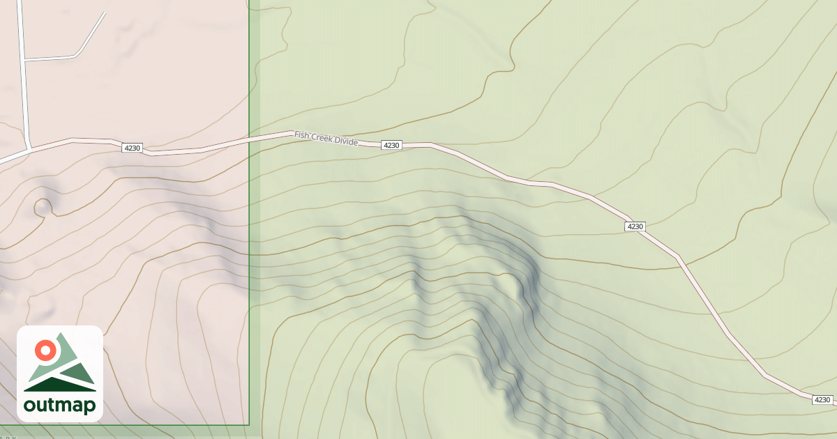 Map of FISH CREEK DIVIDE