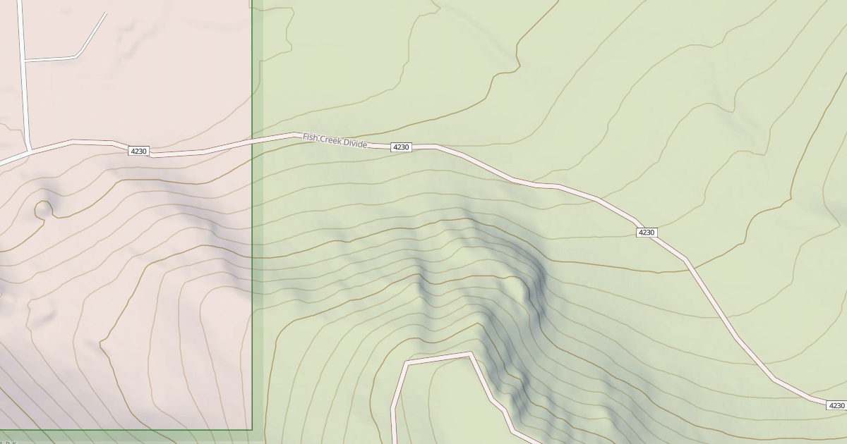 Map preview of FISH CREEK DIVIDE