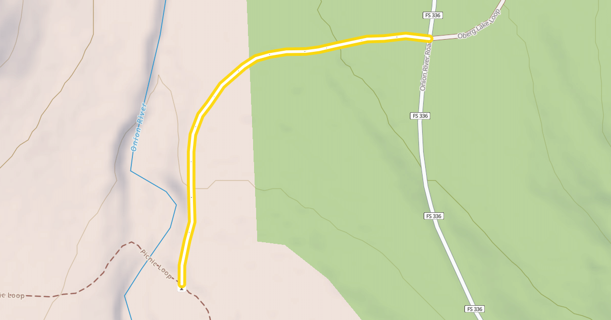 Map preview of Oberg Lake Loop