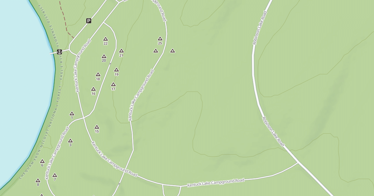 Map preview of KENTUCK LAKE CG ROAD
