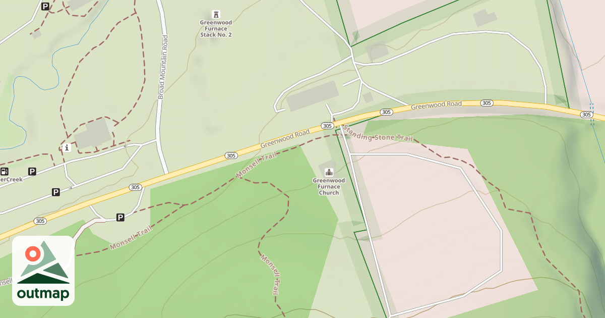 Map of Greenwood Furnace State Park Trails