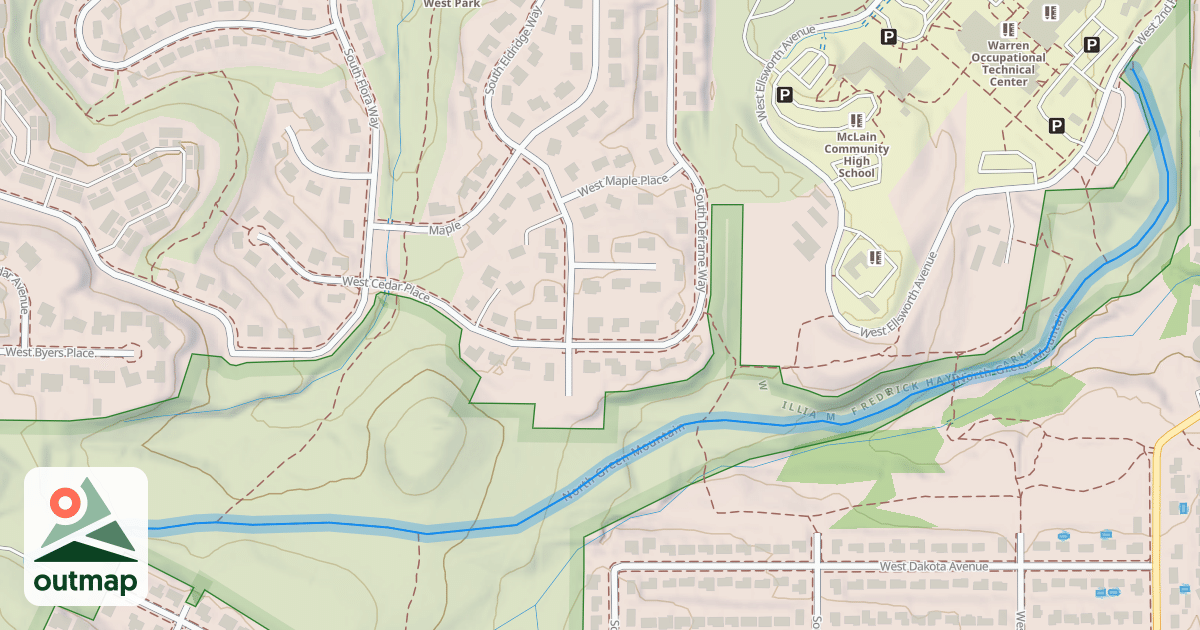 Map of North Green Mountain