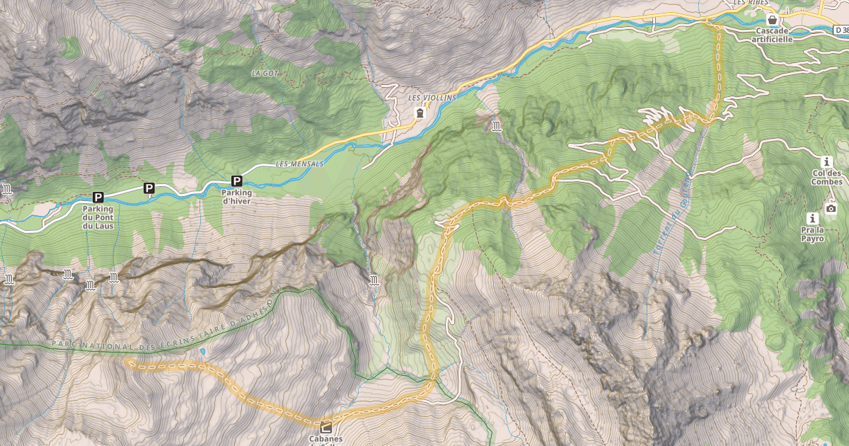 Map preview of Le Testas — Freissinières