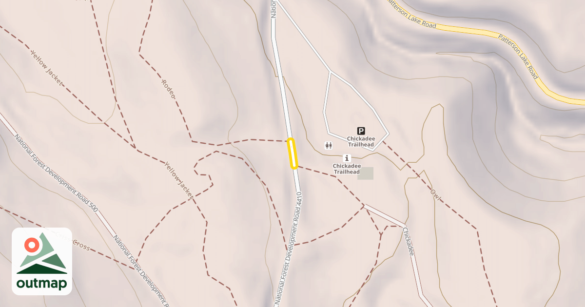 Map of National Forest Development Road 4410