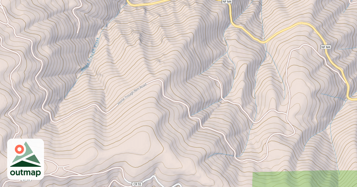 Map of HORSE TROUGH RIM