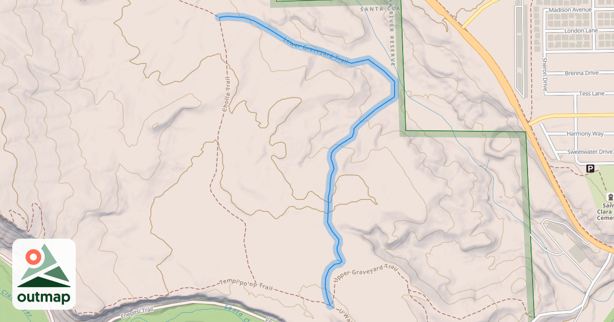 Map of Lower Graveyard Trail