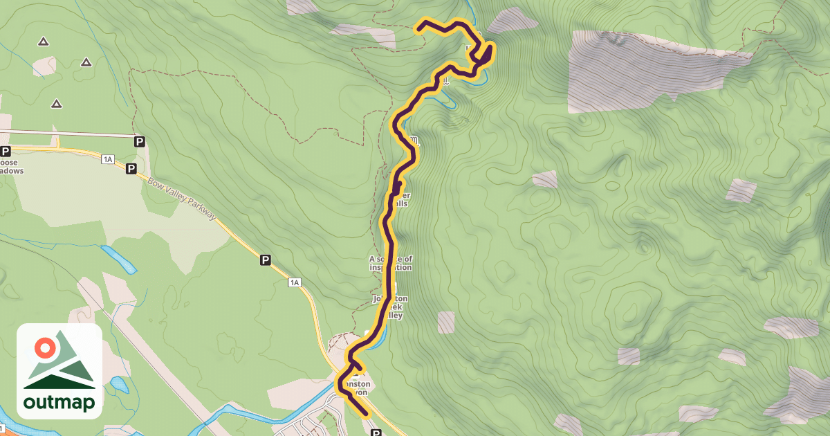 Map of Johnston Canyon Trail