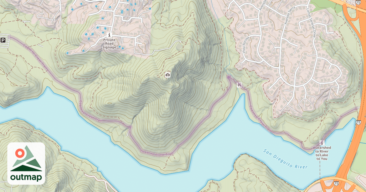Map of Coast to Crest Trail