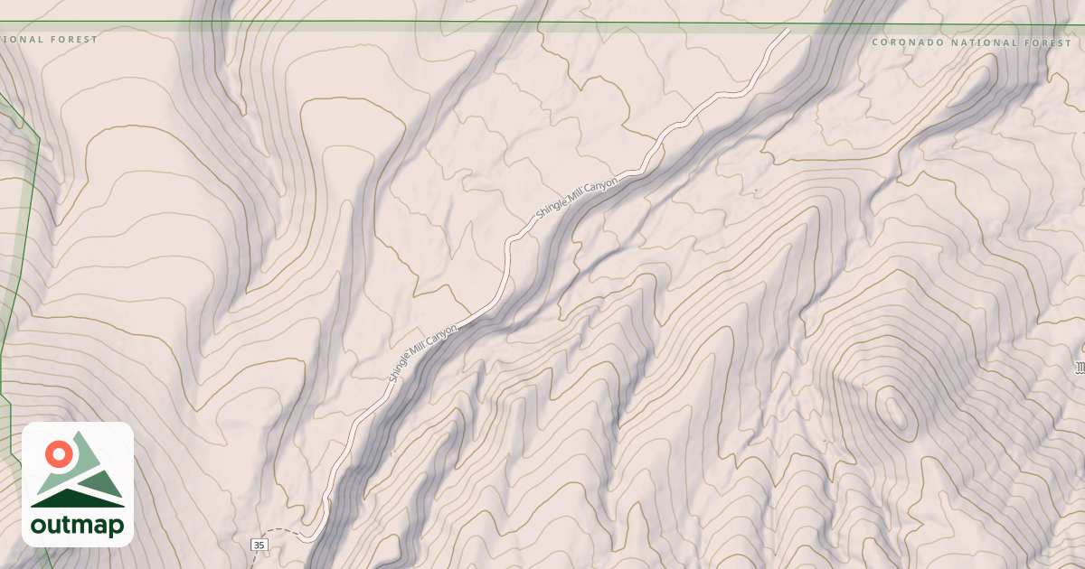 Map of SHINGLE MILL CANYON