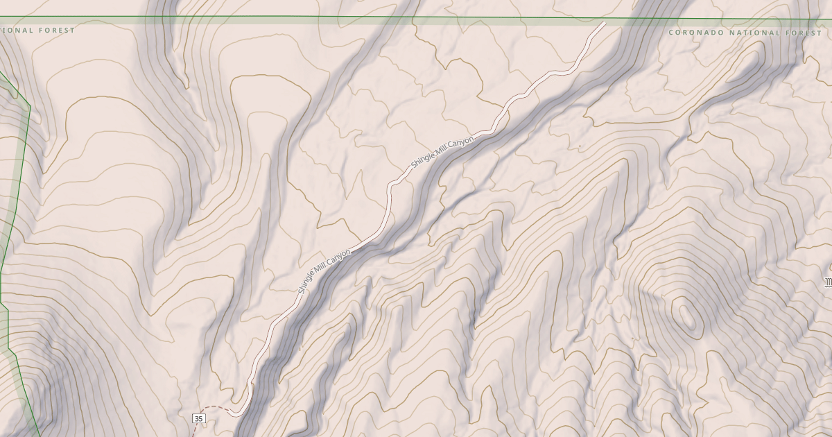 Map preview of SHINGLE MILL CANYON