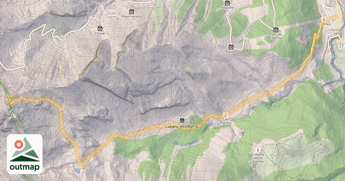 Map of Tête de l'Auriac — La Foux d'Allos