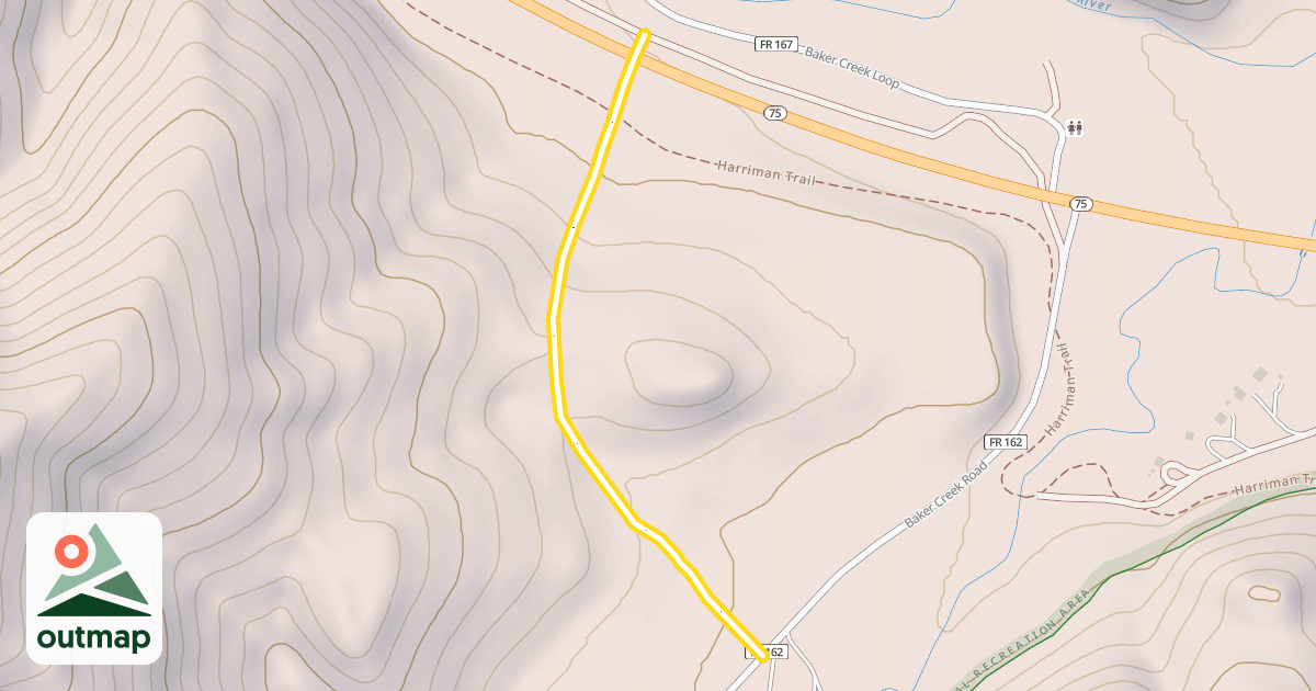 Map of Baker Creek (Snowmobile)